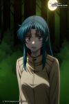  blue brown chidori coat dark fleeing forest full hair kaname long metal midnight panic survival tension 