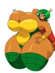  1girl ass big_ass big_breasts breasts cape crocodilian crown dark-skinned_female dark_skin donkey_kong_(series) donkey_kong_country fangs female_k_rool genderswap gold_(metal) gold_jewelry green_hair heterochromia huge_ass huge_breasts hyper hyper_ass hyper_breasts k_rool kremling large_ass long_nails mantle nintendo omegabrawl reptile round_ass scales sharp_fingernails sharp_teeth slightly_chubby stockings teeth thick thick_thighs thighs uneven_eyes video_games 