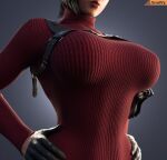  3d ada_wong ada_wong_(adriana) asian asian_female big_breasts biohazard biohazard_4 breasts capcom resident_evil resident_evil_4 resident_evil_4_(remake) resident_evil_4_remake smitty34 sweater_dress 