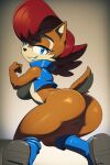 ai_generated archie_comics bottomless_female breasts brown_body brown_fur chipmunk fanart furry ground_squirrel mammal multicolored_fur navel pussy red_hair rodent sally_acorn sciurid sega solo sonic_the_hedgehog_(archie) sonic_the_hedgehog_(comics) sonic_the_hedgehog_(series) tan_body tan_fur thick_thighs thigh_gap topwear vest video_game_character video_game_franchise