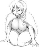  1girl areola astrid_hofferson black_and_white breasts cape closed_eyes coolerinker curvaceous curvy curvy_body curvy_female curvy_figure dreamworks exposed_breasts exposed_nipples female_only hourglass_figure how_to_train_your_dragon inker_comics inkershike light-skinned_female light_skin monochrome nipple nipples no_color solo_female voluptuous voluptuous_female 