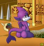  1girl 2019 anthro arched_back archie_comics ass breast cetacean dolphin echo_the_dolphin female_focus fins green_eyes grin helmet helmet_removed labyrinth_(location) looking_back mammal marine nude purple_skin randomobliquity sega sideboob sitting sonic_the_hedgehog_(archie) sonic_the_hedgehog_(series) tail toothed_whale viewed_from_behind 