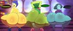 2d 2d_(artwork) 2d_animation 2d_artwork 3girls ass asstronsfw big_breasts blue_eyes blue_hair bubble_ass bubble_butt curvy curvy_female disgust_(inside_out) disney envy envy_(inside_out) gif green-skinned_female green_hair green_skin green_skirt inside_out inside_out_2 jiggle jiggling jiggling_ass joy_(inside_out) looking_at_viewer multiple_girls pixar shake shaking shaking_ass thick thick_legs yellow-skinned_female yellow_skin