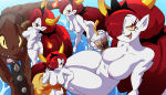  1girl big_breasts coolerinker female_focus female_only hekapoo horns inker_comics inkershike pale-skinned_female pale_skin red_hair star_vs_the_forces_of_evil white_body white_skin yellow_horn 