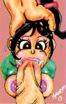 breasts cum cum_in_mouth fellatio hand_on_head nipples oral pov spurm vanellope_von_schweetz veiny_penis wreck-it_ralph wreck-it_ralph_(character)