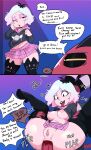  1boy 1girl 2024 2koma absurd_res ahegao anal annoyed blitzo_(helluva_boss) cat_thighighs emberlynn_pinkle_(helluva_boss) emberlynn_pinkle_(human_form) english english_text happy happy_tears helluva_boss hoodie kohiitiimo light-skinned_female light_skin male male/female mind_break multicolored_hair onomatopoeia pink_eyeshadow red_body speech_bubble stockings uncensored 