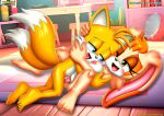 1boy 1girl anthro anus ass balls barefoot bbmbbf blush breasts male male/female miles_"tails"_prower milf mobius_unleashed nipples nude one_eye_closed open_mouth palcomix penis pussy sega sonic_the_hedgehog_(series) tails_the_fox tongue vanilla_the_rabbit