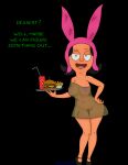  big_breasts bob&#039;s_burgers food hamburger large_areolae lisalover louise_belcher standing transparent_clothing 