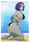  1girl atomickingboo beach big_ass big_breasts bikini breasts bust cambion curvaceous curvy curvy_figure dc_comics demon demon_girl feet female_only forehead_jewel half_demon hero heroine hips hourglass_figure huge_ass huge_breasts human large_ass legs older older_female purple_hair rachel_roth raven_(dc) slim_waist teen_titans thick thick_hips thick_legs thick_thighs thighs top_heavy voluptuous waist white_border wide_hips young_adult young_adult_female young_adult_woman 