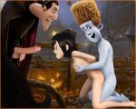 1girl 2boys 3d breast_grab canon_couple clothed_male_nude_female dracula dracula_(hotel_transylvania) erection father_&_daughter from_behind haha_jonathan,_you_are_banging_my_daughter hotel_transylvania incest jonathan_loughran mavis_dracula nude penis presenting_penis testicle th-gimpnoob threesome vampire