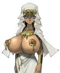 big_breasts bimbo breasts dark-skinned_female dark_skin gigantic_breasts huge_breasts huge_nipples hyper_breasts ishizu_ishtar large_breasts nipple_piercing nipples piercing topless yu-gi-oh! yu-gi-oh!_duel_links yu-gi-oh!_duel_monsters