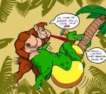  2boys alligator alligatorid anal anal_sex ape ass barazoku belly belly_bulge big_ass big_belly big_pecs breast_grab breasts crocodilian demden donkey_kong donkey_kong_(series) duo english_text expansion female_k_rool furry hand_on_breast haplorhine high_res humanoid k_rool kremling male male/male male_only male_pregnancy mammal mixed_media moobs muscular nintendo overweight overweight_male pecs penetration primate reptile scalie sex super_smash_bros. text video_games 