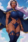  ass big_ass big_breasts breasts cameltoe dark-skinned_female dark_skin marvel marvel_comics ororo_munroe storm_(x-men) thick_thighs white_hair x-men 