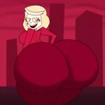  1girl 2d 2d_(artwork) 2d_animation big_breasts bouncing_ass bouncing_breasts bouncing_butt bubble_ass bubble_butt charlie_morningstar_(hazbin_hotel) clapping_cheeks gif gif gif hazbin_hotel huge_breasts red_pants toriel_beat_banger white-skinned_female white_skin yellow_eyes yellow_hair 