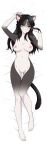  1girl big_ass big_breasts black_hair cat cute dakimakura feline gray_skin long_ears long_hair posing seductive taifun_riders tail white_skin 