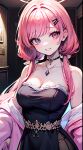 ai_generated essievt fanart pink_hair two_tone_eyes vtuber