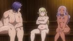  1girl 2girls 3girls anime_screenshot beer_belly big_breasts big_butt blonde_hair bubble_butt butt_crack completely_nude_female curvy curvy_figure cuvaceous dark-skinned_female dark_elf dark_purple_hair dark_skin elf elf-san_wa_yaserarenai elf_female elfuda fat_ass female horns huge_butt kuroeda light_purple_hair long_hair muscle_girl naked nude oga ogre plump plus-sized_elf pointy_ears purple_hair sauna sitting_on_towel steam tagme thick_thighs thighs voluptuous voluptuous_female wide_hips 