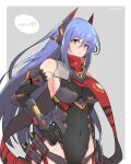  1girl 1girl alluring artist_name big_breasts black_leotard blue_hair character_name covered_navel eyebrows_visible_through_hair gloves grey_background headpiece high_res leotard long_hair looking_at_viewer mochimochi_(xseynao) nintendo orange_eyes poppi_(xenoblade) poppi_qtpi_(xenoblade) red_scarf scarf sideboob smile upper_body xenoblade_(series) xenoblade_chronicles_2 