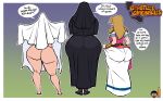 ass cosplay ghost_costume halloween multiple_girls nude nude nude_female wide_hips