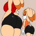  2024 2girls anthro ass big_breasts bottomwear breasts clothing cream_the_rabbit dat_ass duo female female/female high_res lagomorph leporid looking_at_viewer mammal rabbit scut_tail sega short_tail shorts smile smiling_at_viewer smirk smirking_at_viewer sonic_the_hedgehog_(series) soulyagami64 spandex spandex_shorts tail thick_thighs tight_bottomwear tight_clothing tight_shorts vanilla_the_rabbit 