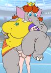  ! 1futa 1girl 2023 anthro anthro_penetrated background belly blue_eyes brown_hair chubby_female clothing elephant elephant_daisy exclamation_point fat_pussy first_porn_of_character furry futa_on_anthro futanari futanari_on_female futanari_penetrating gynomorph gynomorph/female hairy_balls human human_on_anthro light-skinned_futanari mario_(series) mario_tennis mario_tennis:_power_tour nintendo princess_daisy proboscidean purple_hair pussy pussy_stubble raised_leg size_difference super_mario_bros._wonder sylvia_(mario) tennis vaginal vaginal_penetration vaginal_sex 