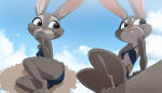  1girl absurd_res anthro bikini breasts bunny_ears bunny_tail female_only furry grey_fur humanoid inkershike judy_hopps small_breasts swimsuit thick_thighs thighs two_tone_fur very_high_resolution zootopia 