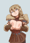  1girl areola astrid_hofferson blonde_hair blue_eyes breast_grab curvaceous curvy curvy_body curvy_female curvy_figure exposed exposed_breasts female_only grabbing_own_breast heroine hourglass_figure how_to_train_your_dragon inker_comics inkershike partially_nude pushing_breasts_together red_clothing red_shirt solo_female squeezing squeezing_breast viking voluptuous voluptuous_female 