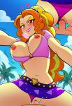 1boy 1girl adagio_dazzle ai_generated areola big_breasts bouncing_breasts breasts breasts_out clothing cowgirl_position equestria_girls floating_heart friendship_is_magic hasbro heart looking_at_viewer male male/female male_pov my_little_pony nipples penetration penis pov pussy sex unseen_male_face