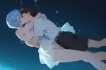 1boy 1girl ai_generated evaqueenie female male neon_genesis_evangelion rei_ayanami shinji_ikari underwater young_girl