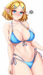 1girl 1girl 1girl alluring anisdrawn big_breasts bikini blonde_hair blue_eyes blush cleavage high_res nintendo pointy_ears princess_zelda short_hair tears_of_the_kingdom the_legend_of_zelda the_legend_of_zelda:_tears_of_the_kingdom zelda_(tears_of_the_kingdom)