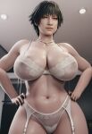 1girl 1girl 1girls 3d ai_generated big_breasts big_penis black_hair blue_eye breasts devil_may_cry devil_may_cry_(series) devil_may_cry_5 female_only heterochromia huge_breasts lady_(devil_may_cry) light-skinned_female light_skin lingerie looking_at_viewer male pearl_necklace penis red_eye short_hair sodaglow_artist solo_female thick_thighs voluptuous_female white_underwear