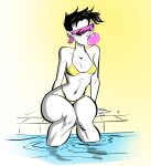 asian asian_female bikini black_hair blowing_bubblegum breasts bubble_gum earring hydra-bomb jubilation_lee jubilee marvel marvel_comics pool poolside sunglasses x-men