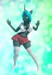 1girl 3d abstract_background animated anthro black_body dancing eqamrd female female_only furry green_eyes green_hair green_tail loop my_little_pony my_little_pony:_friendship_is_magic nipple_outline plaid_skirt queen_chrysalis queen_chrysalis_(mlp) schoolgirl short_playtime skirt stockings tagme tail video webm white_stockings