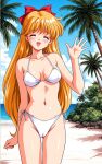 1girl adult_swim alluring beach bikini bishoujo_senshi_sailor_moon bishoujo_senshi_sailor_moon_r bishoujo_senshi_sailor_moon_r_the_movie bishoujo_senshi_sailor_moon_s bishoujo_senshi_sailor_moon_s_the_movie bishoujo_senshi_sailor_moon_supers bishoujo_senshi_sailor_moon_supers_the_movie blonde_hair blue_sky medium_breasts minako_aino nightcore_(artist) ocean one_eye_closed sky swimsuit toei_animation toonami viz_media