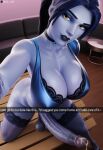 3d ai_generated balls big_balls big_penis dress futa_only futanari hung_futa intersex milk_itai overwatch penis selfpic snapchat text widowmaker