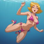 1girl ai_generated asphyxiation bikini cameltoe cartoon_network clover_(totally_spies) drowned drowning female peril pussy sexfightfun solo totally_spies underwater underwater_peril