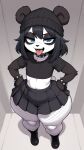 1girl 1girl ai_generated anthro anthro_female anthro_focus anthro_only beanie black_fur black_hair blowjob_face blowjob_gesture blue_eyes boots bottom_heavy bottom_heavy_anthro bottom_heavy_female bracelet bracelets choker crop_top cropped_shirt cub cub_female female_anthro female_cub female_focus female_only fishnet_leggings fishnet_legwear fishnet_pantyhose fishnet_stockings fishnet_thighhighs fishnets full_body furry furry_female furry_only hands_on_hips high-angle_view high_angle high_angle_view huge_thighs looking_at_viewer looking_up_at_viewer medium_hair mouth_open open_mouth oral_invitation panda panda_ears panda_girl pleated_skirt punk punk_girl requesting_oral requesting_sex shirt short_sleeves shortstack skirt slim_waist small_breasts small_breasts solo_anthro solo_female solo_focus spiked_armband spiked_bracelet spiked_choker spiked_collar tagme thick_thighs tongue tongue_out two-tone_fur white_fur wide_hips young young_anthro young_female
