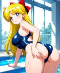 1girl accurate_art_style adult_swim alluring ass big_breasts bishoujo_senshi_sailor_moon bishoujo_senshi_sailor_moon_r bishoujo_senshi_sailor_moon_r_the_movie bishoujo_senshi_sailor_moon_s bishoujo_senshi_sailor_moon_s_the_movie bishoujo_senshi_sailor_moon_supers bishoujo_senshi_sailor_moon_supers_the_movie blonde_hair blue_eyes blue_one-piece_bikini dddske looking_at_viewer minako_aino one-piece_bikini pin_up posing swimming_pool toei_animation toonami viz_media