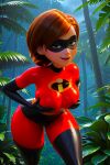 3d ai_generated artist_request elastigirl helen_parr holding_breasts latex_bodysuit latex_gloves latex_thighhighs looking_at_viewer the_incredibles