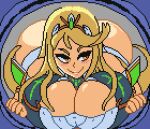 1girl 1girl alluring ass big_breasts blonde_hair countmoxi golden_eyes headband mythra_(xenoblade) no_nut_november no_nut_sabotage part_4 pixel_animation pixel_art smirking teasing thick_ass thick_thighs unfinished wanting_cum wanting_sex xenoblade_(series) xenoblade_chronicles_2