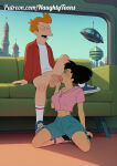 amy_wong erect_penis fellatio futurama huge_penis kneel philip_j._fry