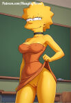 1girl 20th_century_studios aged_up ai_generated female lisa_simpson naughtytoons pussy solo tagme the_simpsons