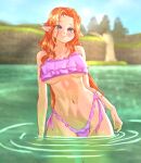 1girl 1girl 1girl alluring big_breasts big_breasts bikini blue_eyes blush child_bearing_hips drawfag female_focus female_only frilled_bikini hip_dips hips_wider_than_shoulders hylian hylian_ears lake long_hair malon nintendo ocarina_of_time pink_bikini pointy_ears red_hair solo_female solo_focus swimming swimsuit swimwear the_legend_of_zelda the_legend_of_zelda:_ocarina_of_time thick_thighs thighs thong thong_bikini two-piece_swimsuit under_boob water wet wet_body wet_skin