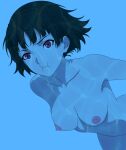 1girl alluring arthur4272 atlus brown_hair completely_nude_female makoto_niijima medium_breasts nude persona persona_5 red_eyes sega silf skinny_dipping swimming underwater