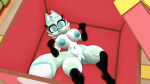 1girl anthro chikn_nuggit female gift_box mikumikudance mmd nipples nude pussy silverteam2017 slushi_(chikn_nuggit) smug_face solo