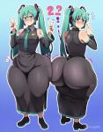 1girl ai_generated ass big_ass breasts dress fundoshilover101 gigantic_ass huge_ass miku_hatsune vocaloid