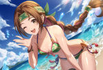 1girl accurate_art_style beach big_breasts bikini brown_eyes brown_hair cleavage morbid_angel666 ocean pin_up posing project_soul seong_mi-na soul_calibur soul_calibur_ii soul_calibur_iii soul_calibur_vi wink