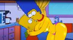 ass bart_simpson erect_nipples huge_breasts incest marge_simpson mother_&_son the_simpsons thighs thong