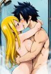 fairy_tail french_kissing gray_fullbuster graylu lucy_heartfilia novelai showering_together