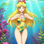 1girl adult_swim alluring athletic_female bikini bishoujo_senshi_sailor_moon bishoujo_senshi_sailor_moon_r bishoujo_senshi_sailor_moon_r_the_movie bishoujo_senshi_sailor_moon_s bishoujo_senshi_sailor_moon_s_the_movie bishoujo_senshi_sailor_moon_supers bishoujo_senshi_sailor_moon_supers_the_movie blonde_hair blue_eyes cleavage heart_symbol medium_breasts minako_aino one-piece_bikini stark-astrea toei_animation toonami underwater viz_media wink